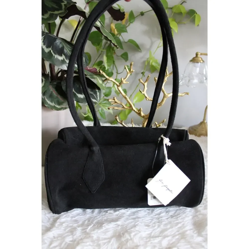 Free People Black Soft Structured Bowling Bag Tote NWT MSRP $78